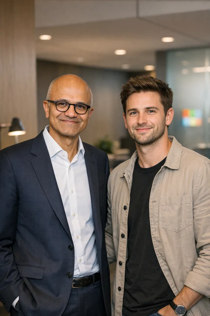 Photo with Satya Nadella - Microsoft CEO Gemini AI Prompt - Image 1