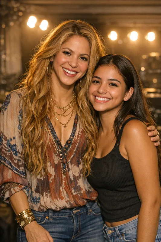 Photo with Shakira - Latin Music Gemini AI Prompt