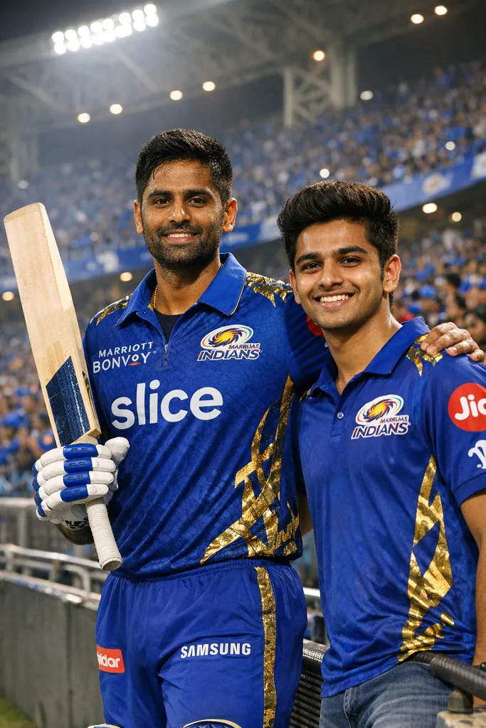 Photo with Suryakumar Yadav at IPL Stadium - Gemini AI Prompt - Image 1