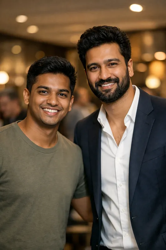 Photo with Vicky Kaushal - Bollywood Gemini AI Prompt