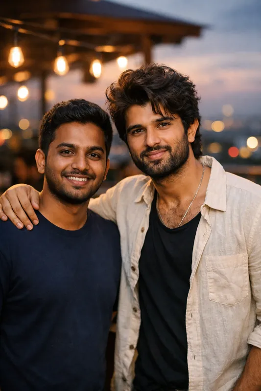Photo with Vijay Deverakonda - Tollywood Gemini AI Prompt