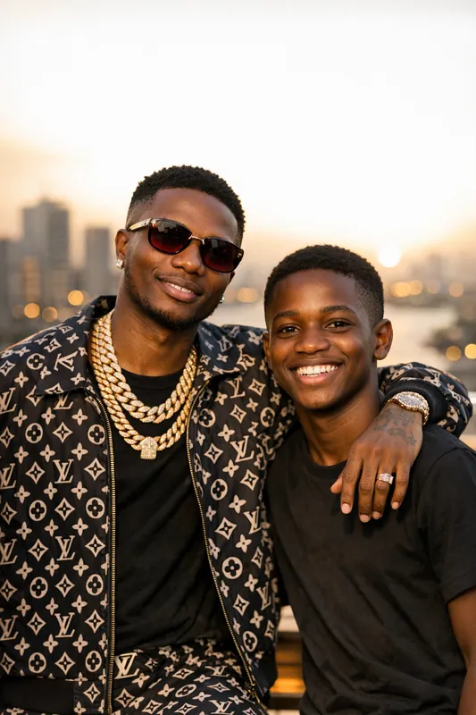 Photo with Wizkid - Afrobeats Gemini AI Prompt