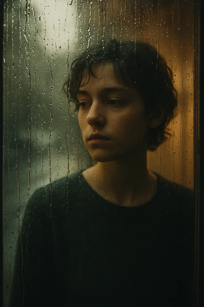 Rain Window Boy AI Photo Editing Prompt - Image 1