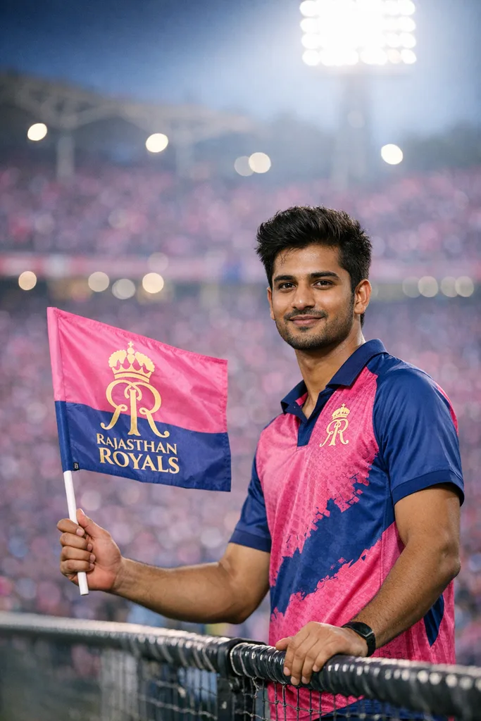 Rajasthan Royals Fan at Sawai Mansingh Stadium - IPL Photo Prompt - Image 1