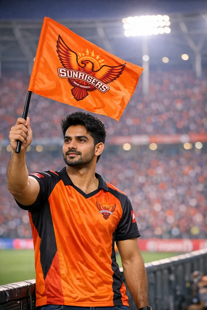 SRH Fan at Rajiv Gandhi Stadium - IPL Photo Prompt - Image 1